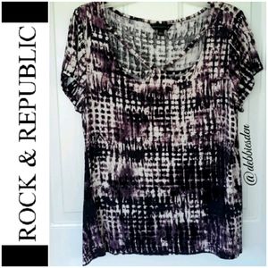 Rock & Republic Purple & White Tie Dye T-Shirt